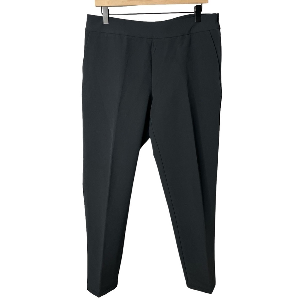 Betabrand Side Zip Straight Leg Trouser Pants Black Size Large Style W0462